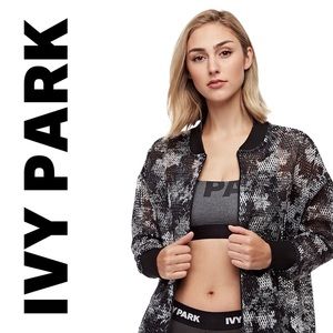 IVY PARK  floral mesh oversized bomber jacket